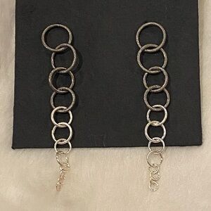 Sterling Silver Circle Long Dangle Earring
